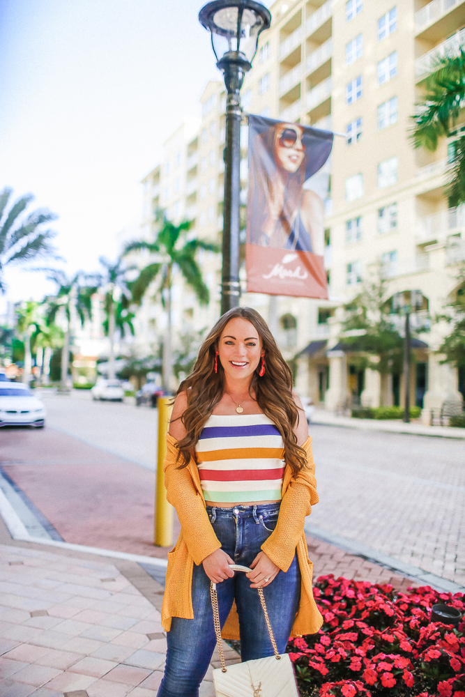 Brittany Ann Courtney Forever21 Stripe Rainbow Tank Top 