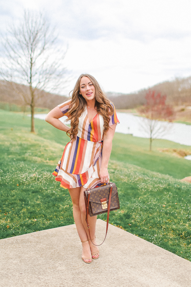 Stripe Wrap Dress