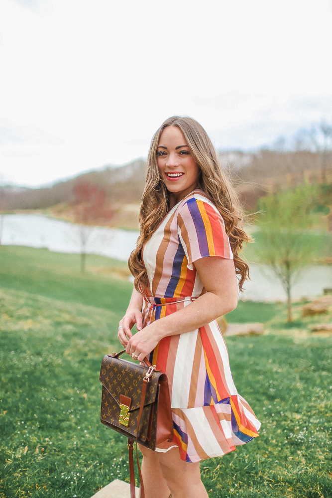 Stripe Wrap Dress for Spring