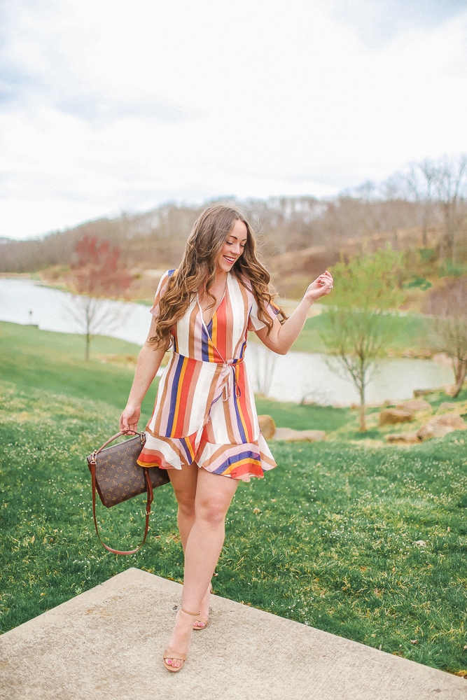 Stripe Wrap Dress