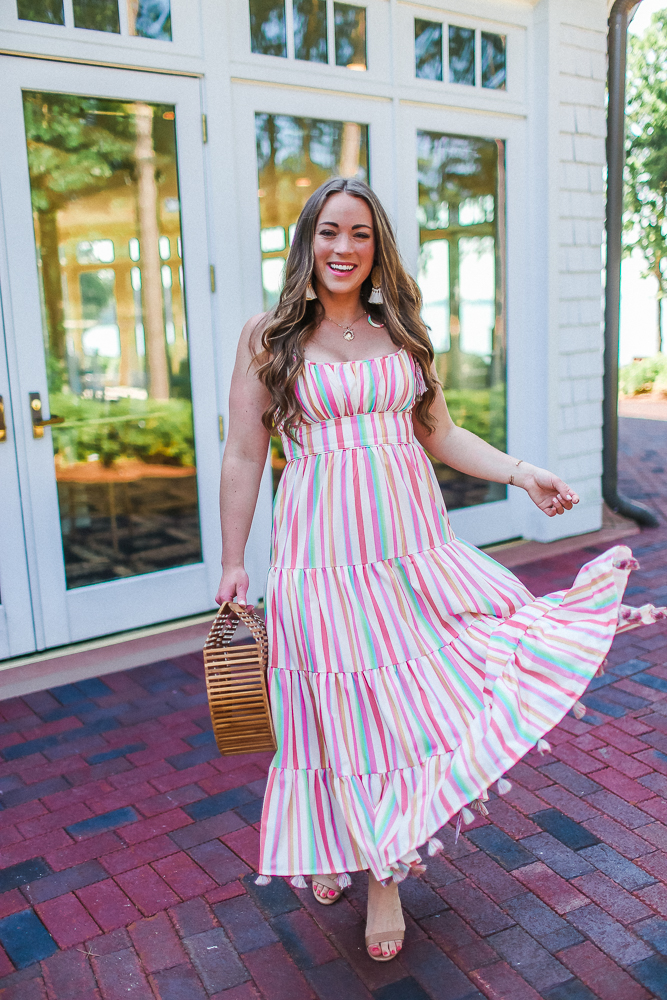 Rainbow Stripe Maxi Dress