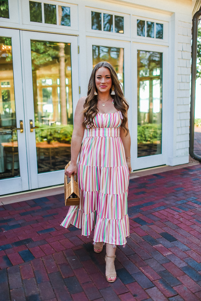 Rainbow Stripe Maxi Dress 