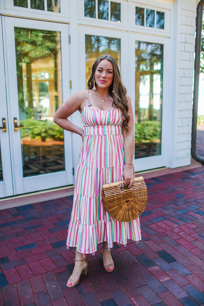 Rainbow Stripe Maxi Dress