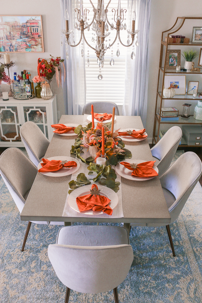 Orange Fall Table Setting 