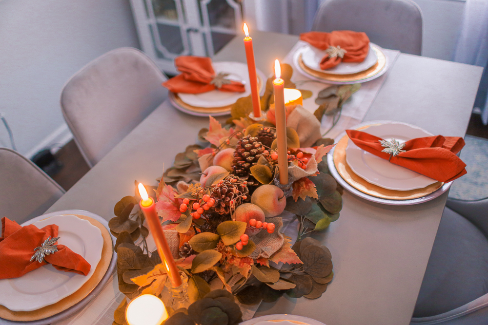 Fall Foliage Table Setting 