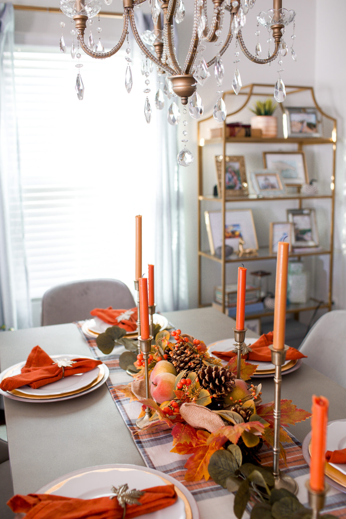Thanksgiving Orange Tablescape Decor