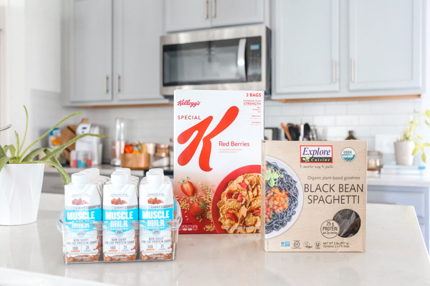 Special K & Muscle Milk & Black Bean Pasta