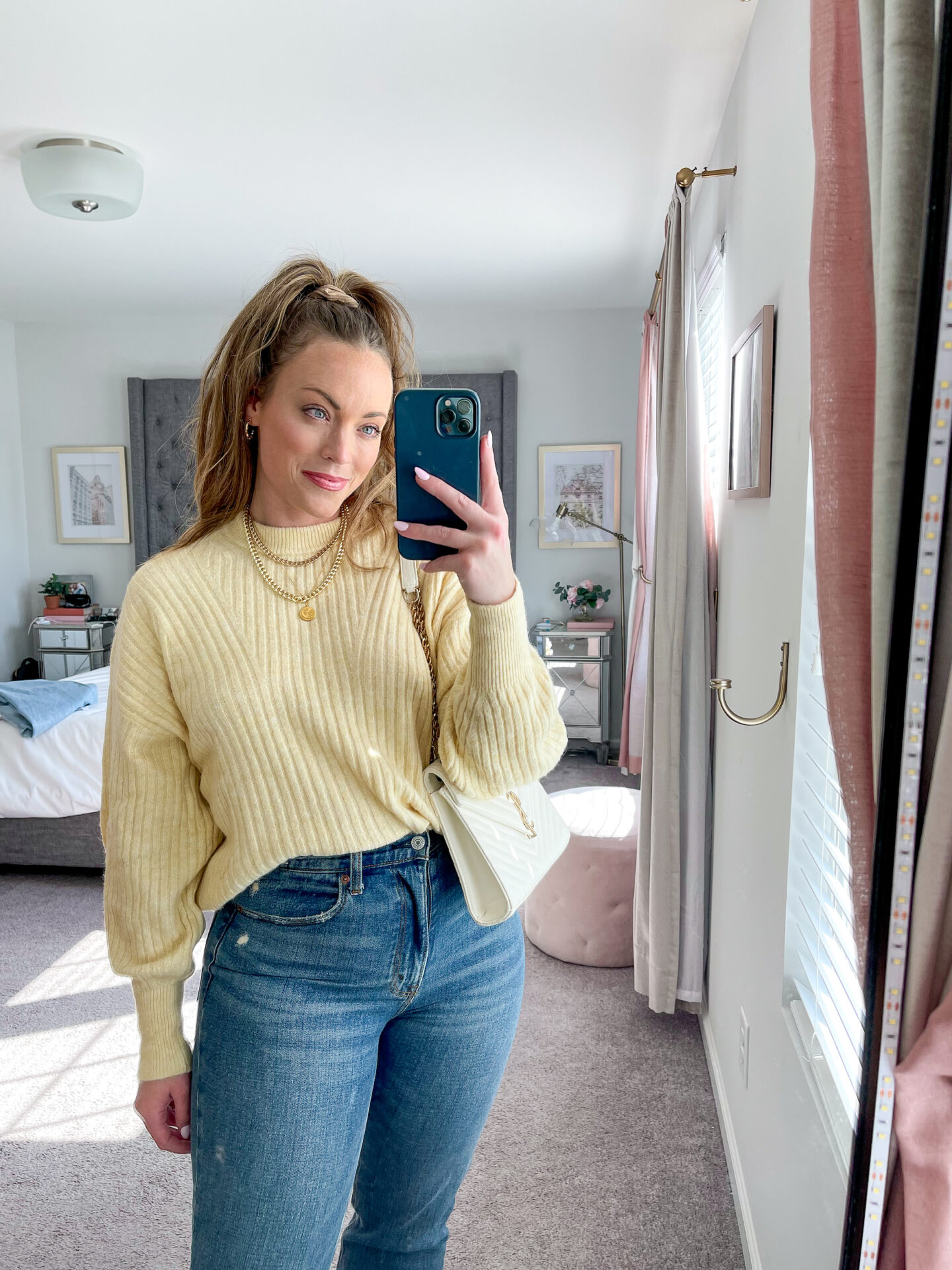 Brittany Ann Courtney in Yellow Sweater from H&M