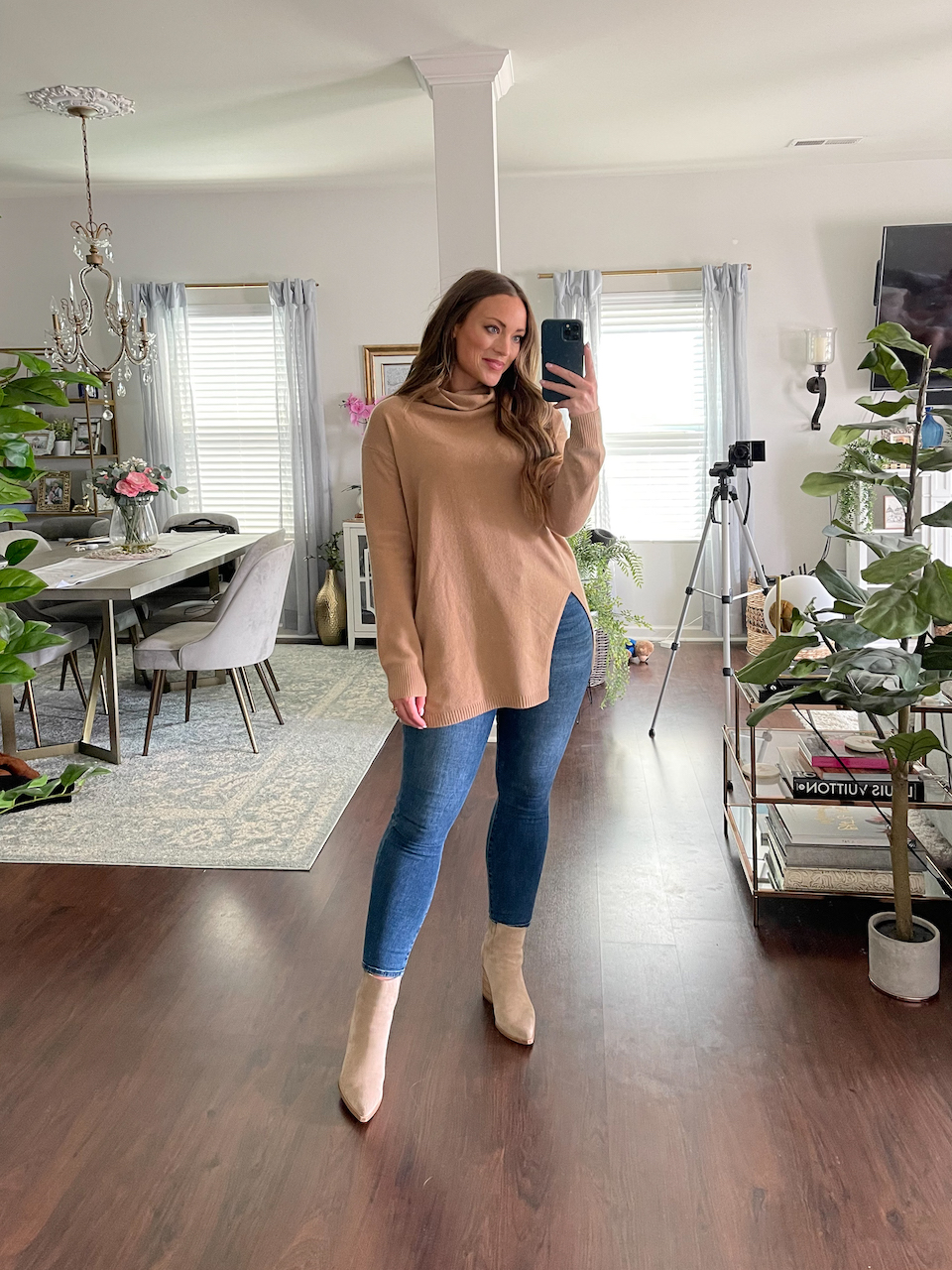 Nordstrom Signature Funnel Neck Cashmere Tunic