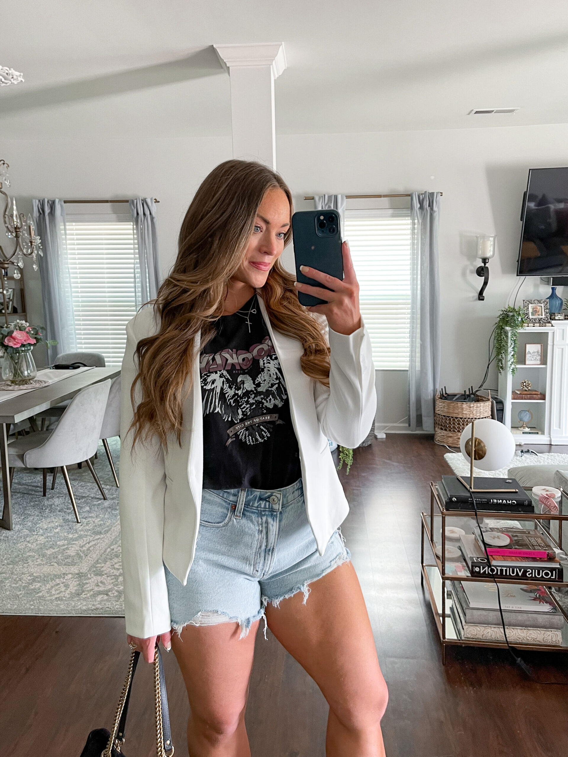 Blazer and Graphic Tee