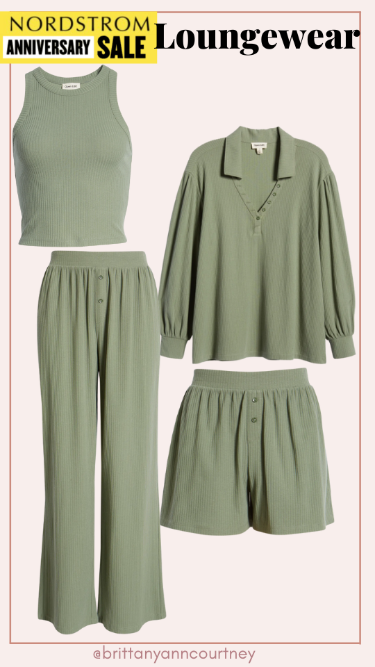 Nordstrom Sale Open Edit Green Loungewear Seet